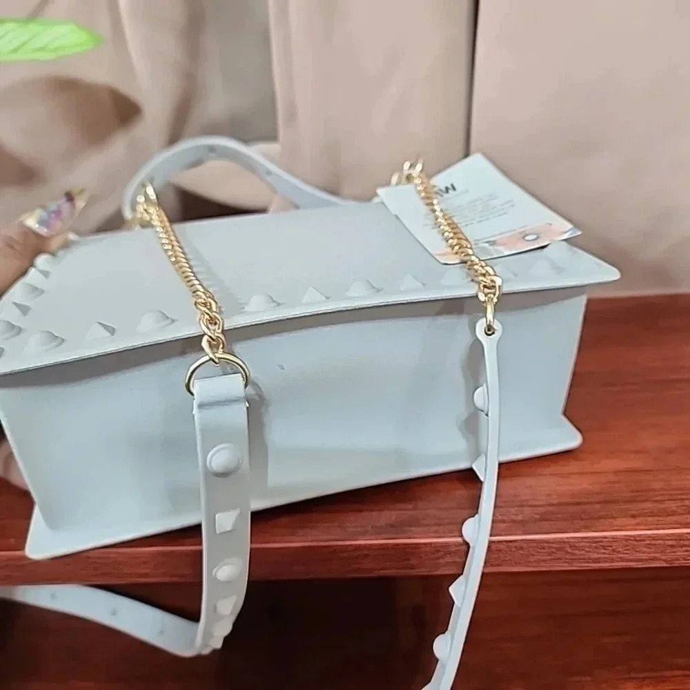 NWT! Studded Handle Jelly Satchel bag - Picture 6 of 7